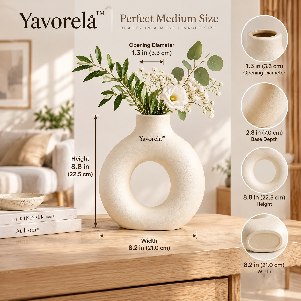 Yavorela™ Modern Halo Ceramic Vase