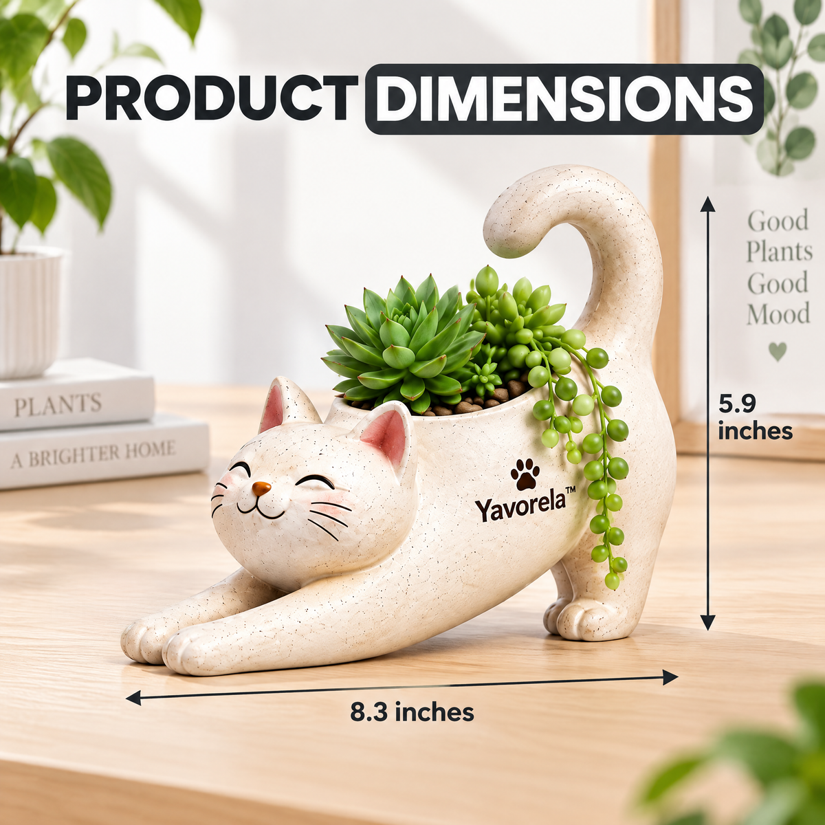 Yavorela™ Stretching Cat Succulent Planter