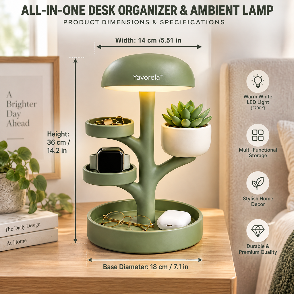 Yavorela™ Botanical Tree Organizer Table Lamp