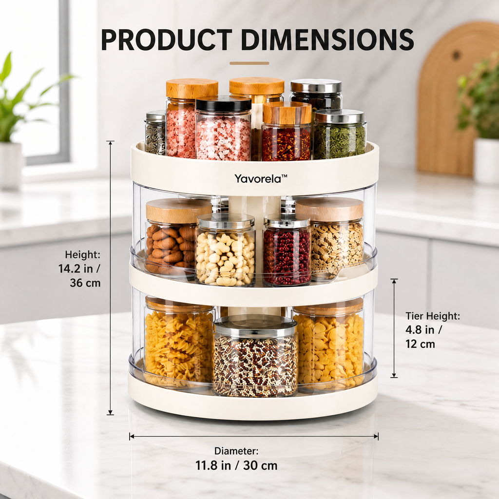 Yavorela™ 3-Tier Rotating Pantry Organizer