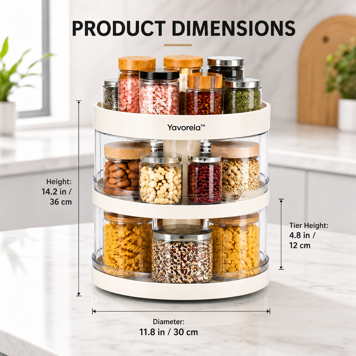 Yavorela™ 3-Tier Rotating Pantry Organizer