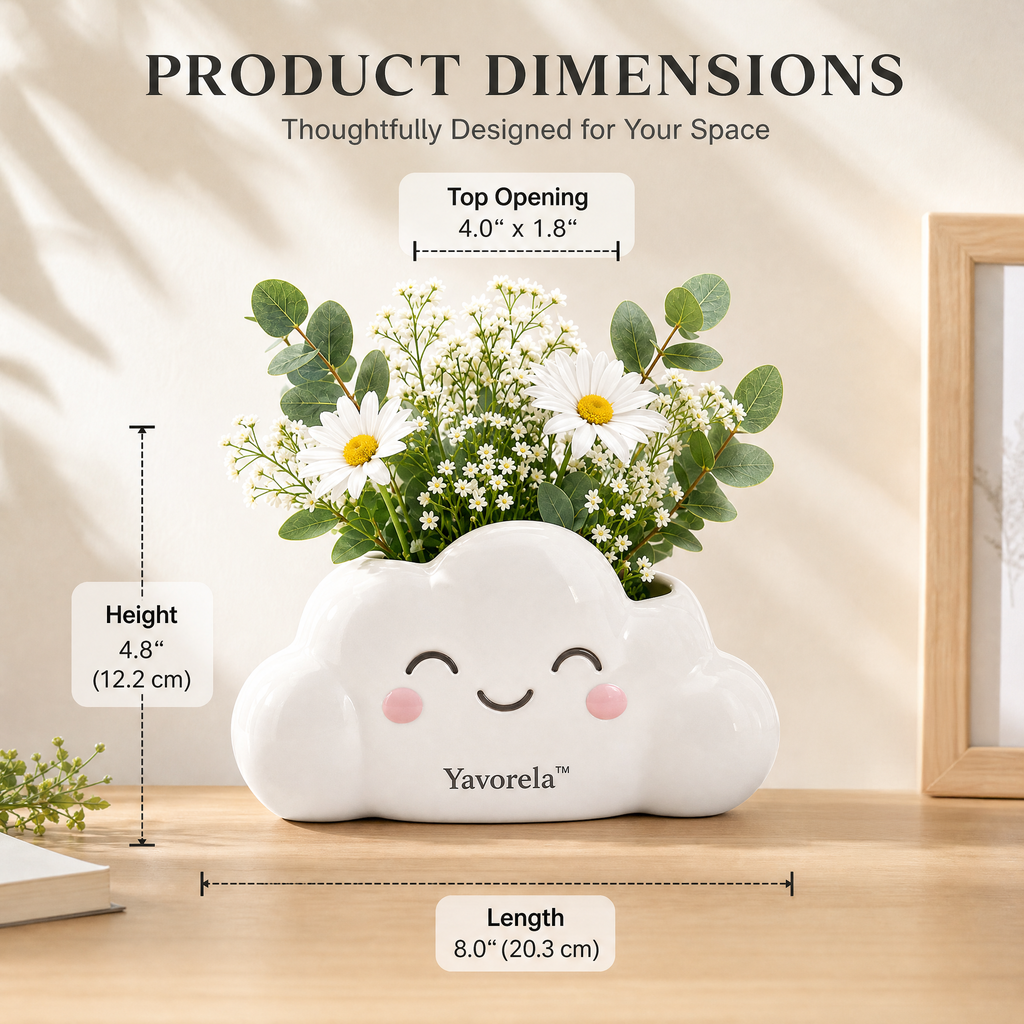 Yavorela™ Smiling Cloud Ceramic Vase