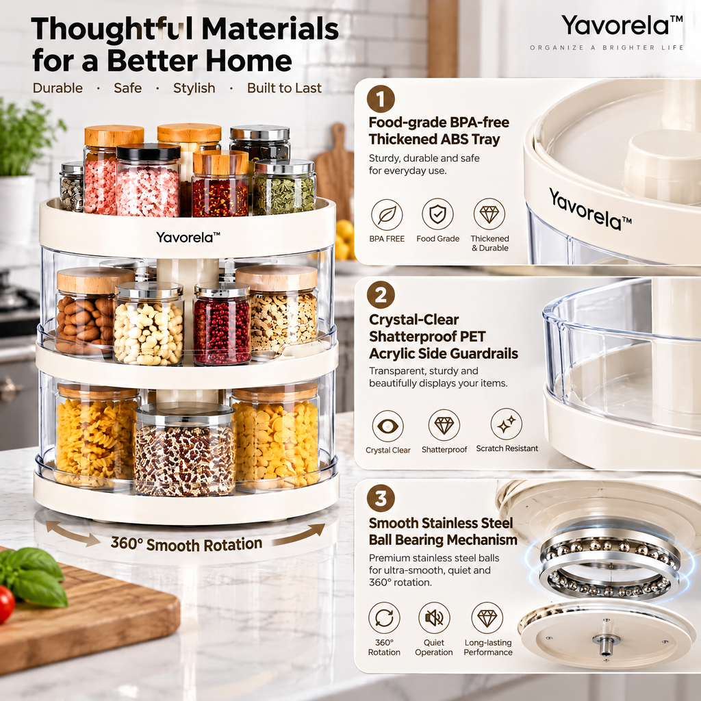 Yavorela™ 3-Tier Rotating Pantry Organizer