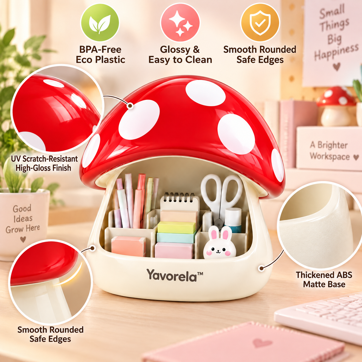 Yavorela™ Mushroom Desktop Organizer