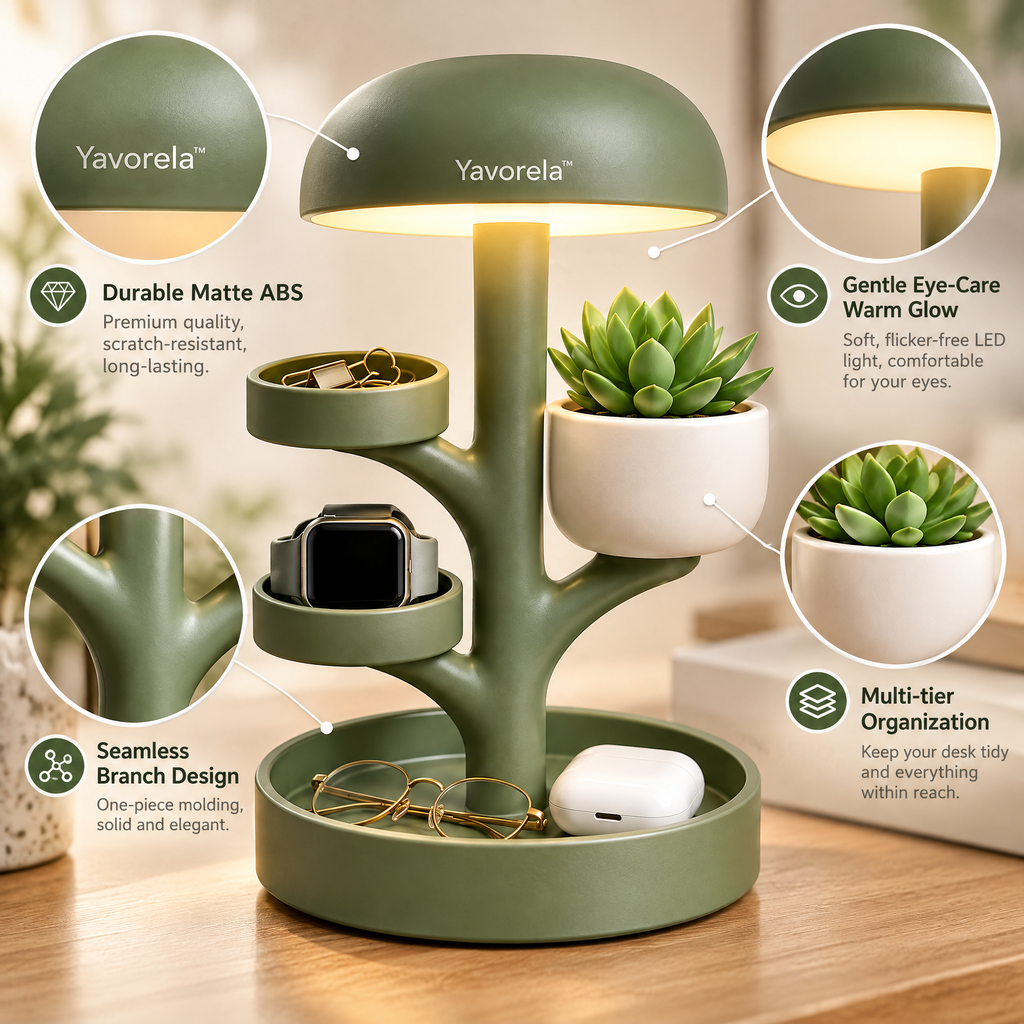 Yavorela™ Botanical Tree Organizer Table Lamp