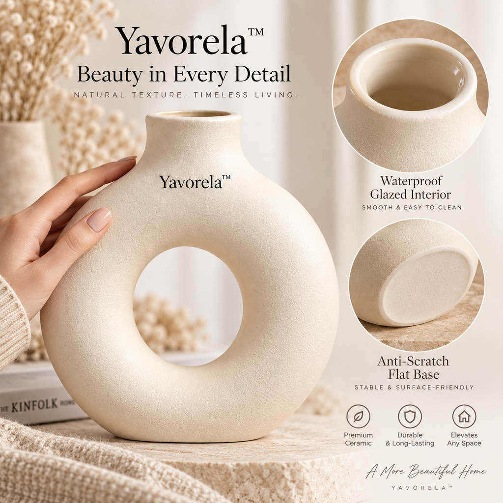 Yavorela™ Modern Halo Ceramic Vase