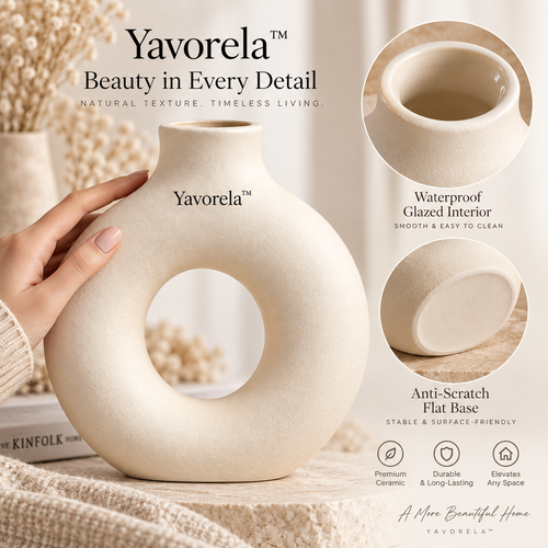 Yavorela™ Modern Halo Ceramic Vase