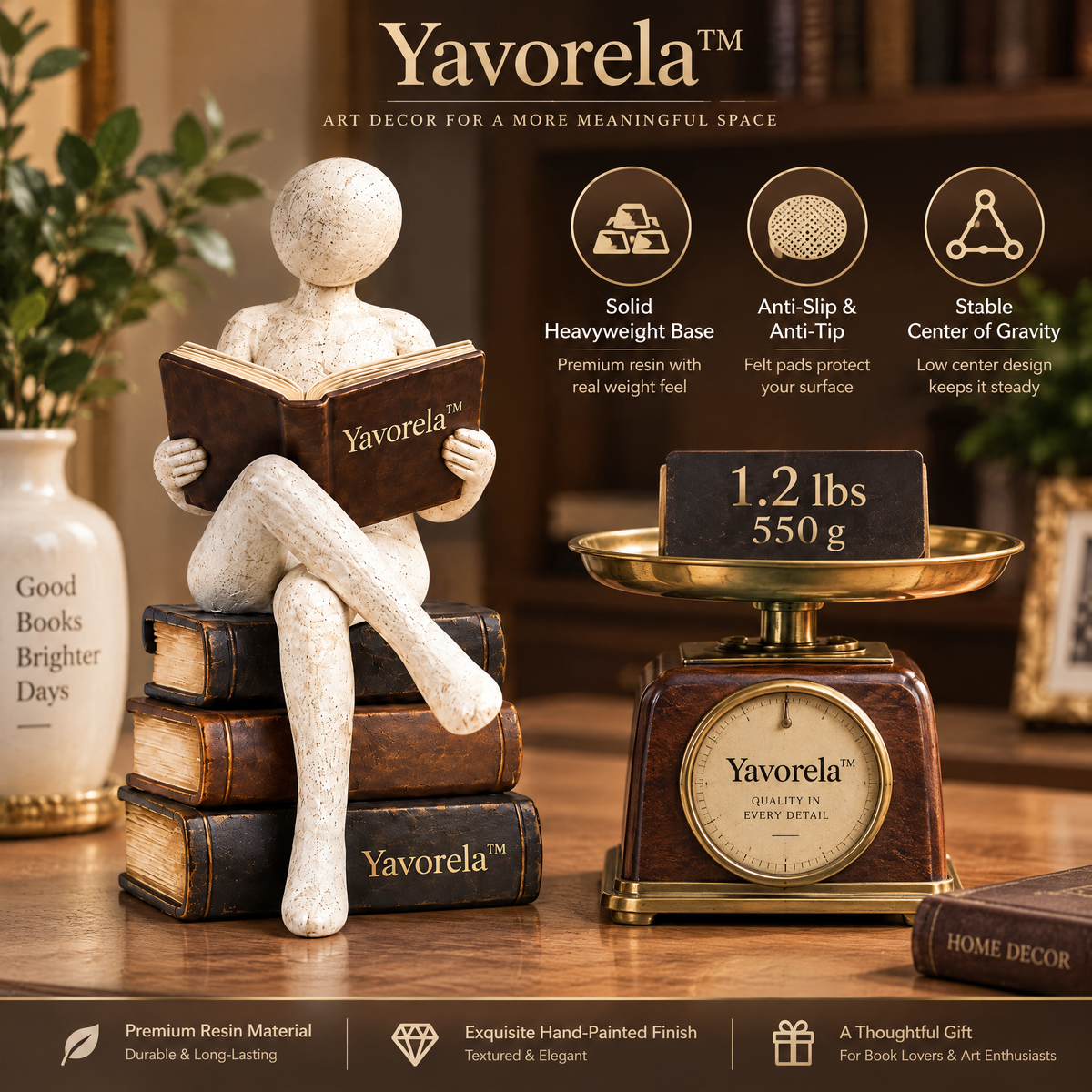 Yavorela™ Quiet Reader Sculptural Accent