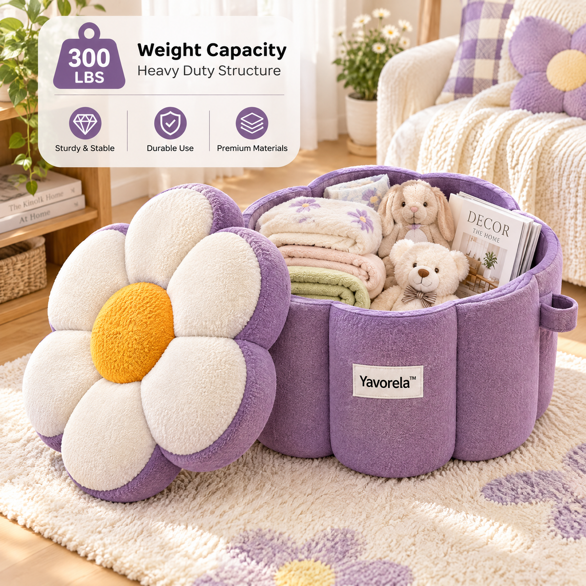 Yavorela™ Daisy Storage Ottoman
