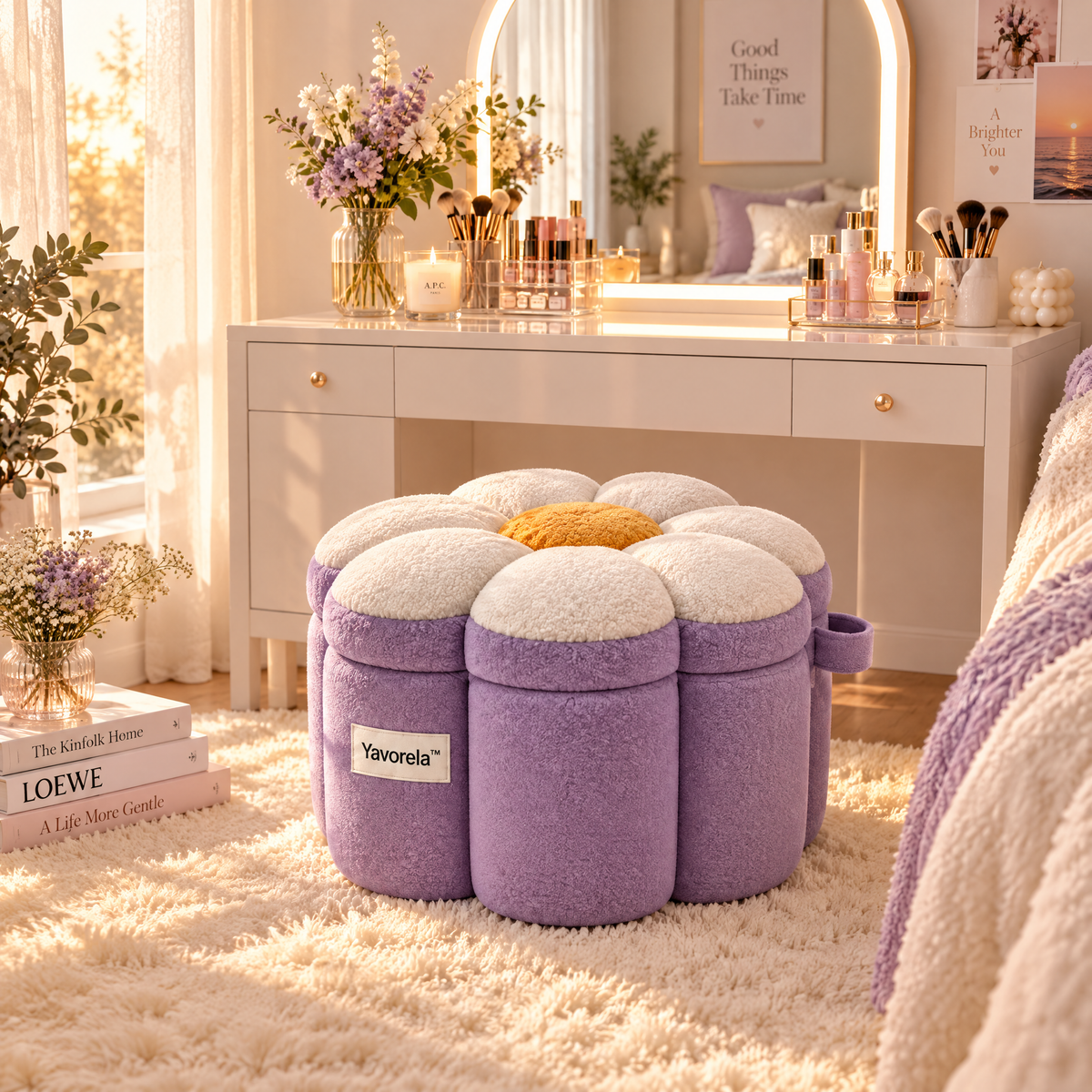 Yavorela™ Daisy Storage Ottoman
