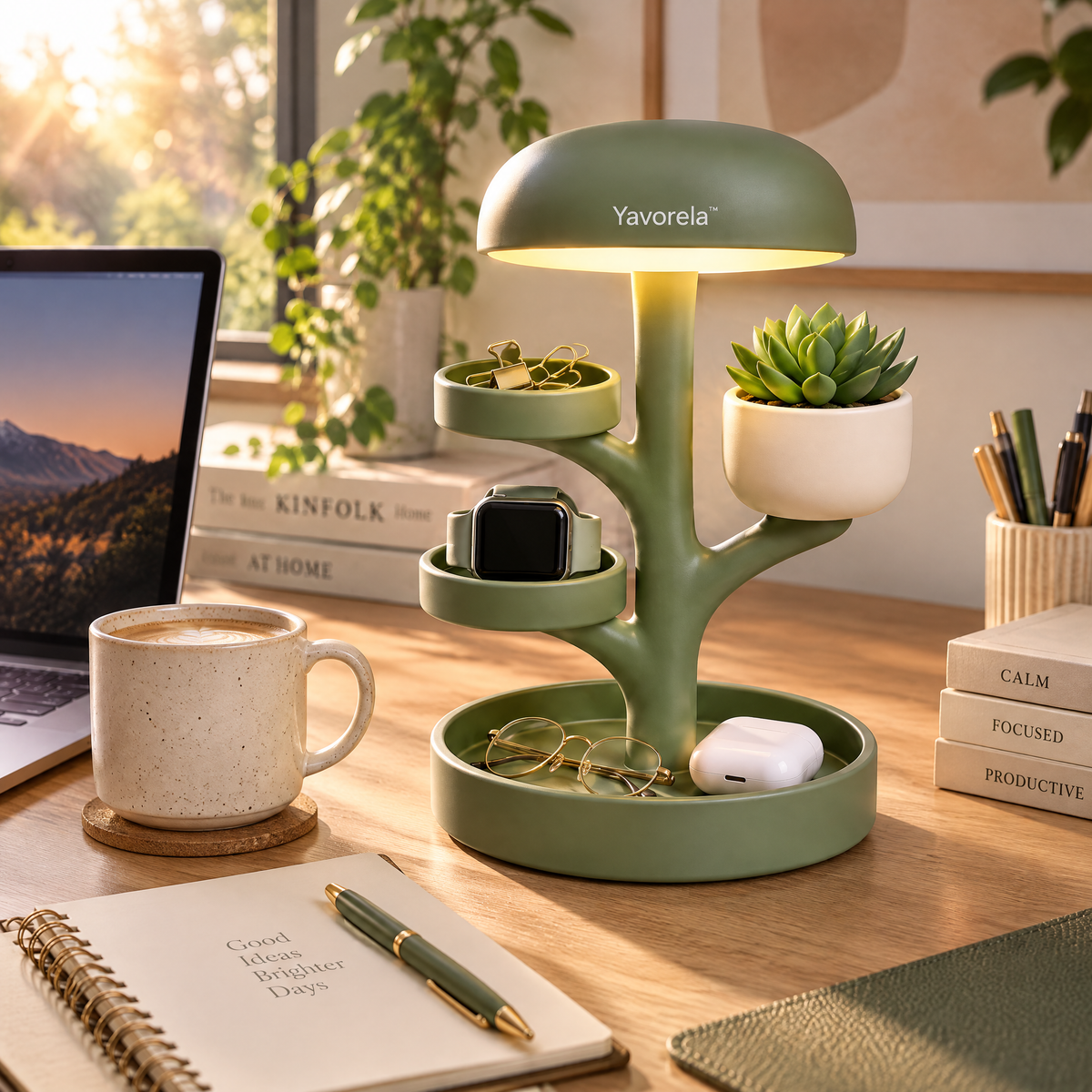 Yavorela™ Botanical Tree Organizer Table Lamp