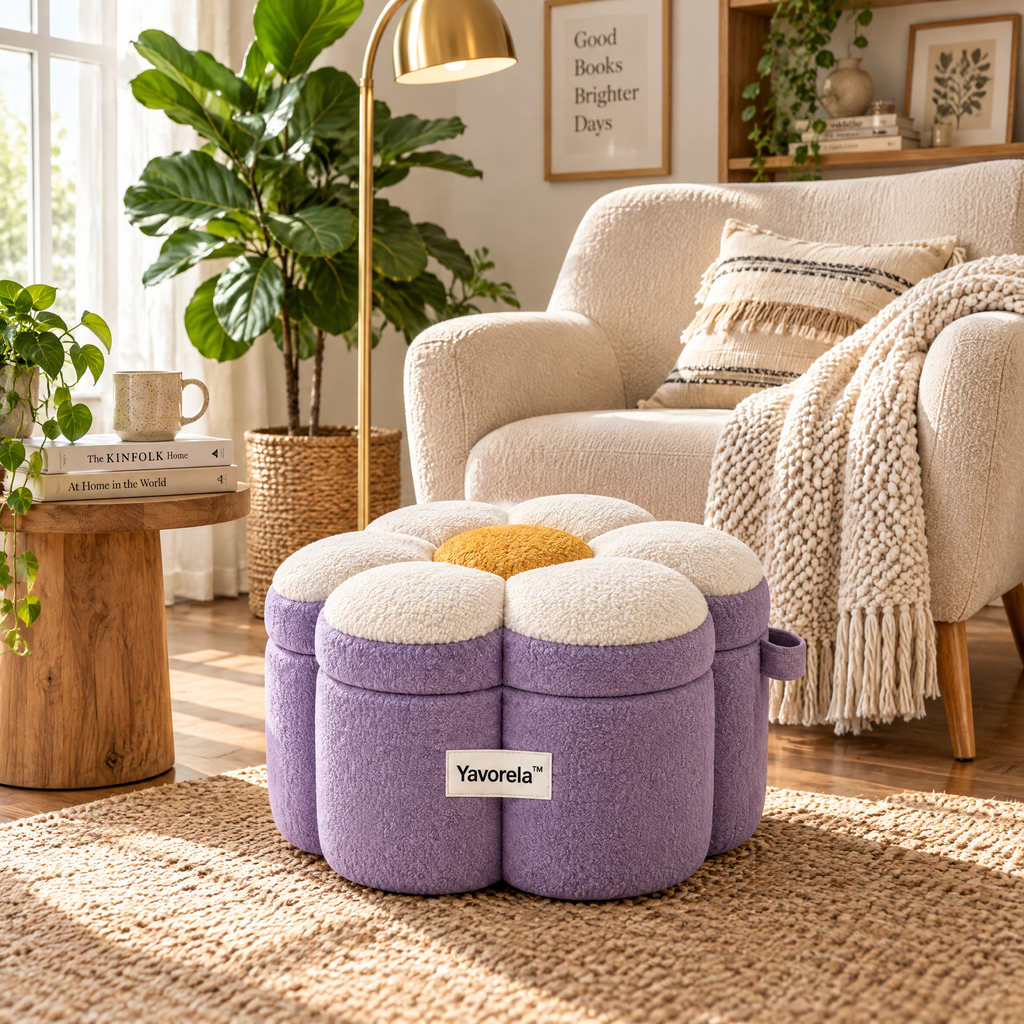 Yavorela™ Daisy Storage Ottoman