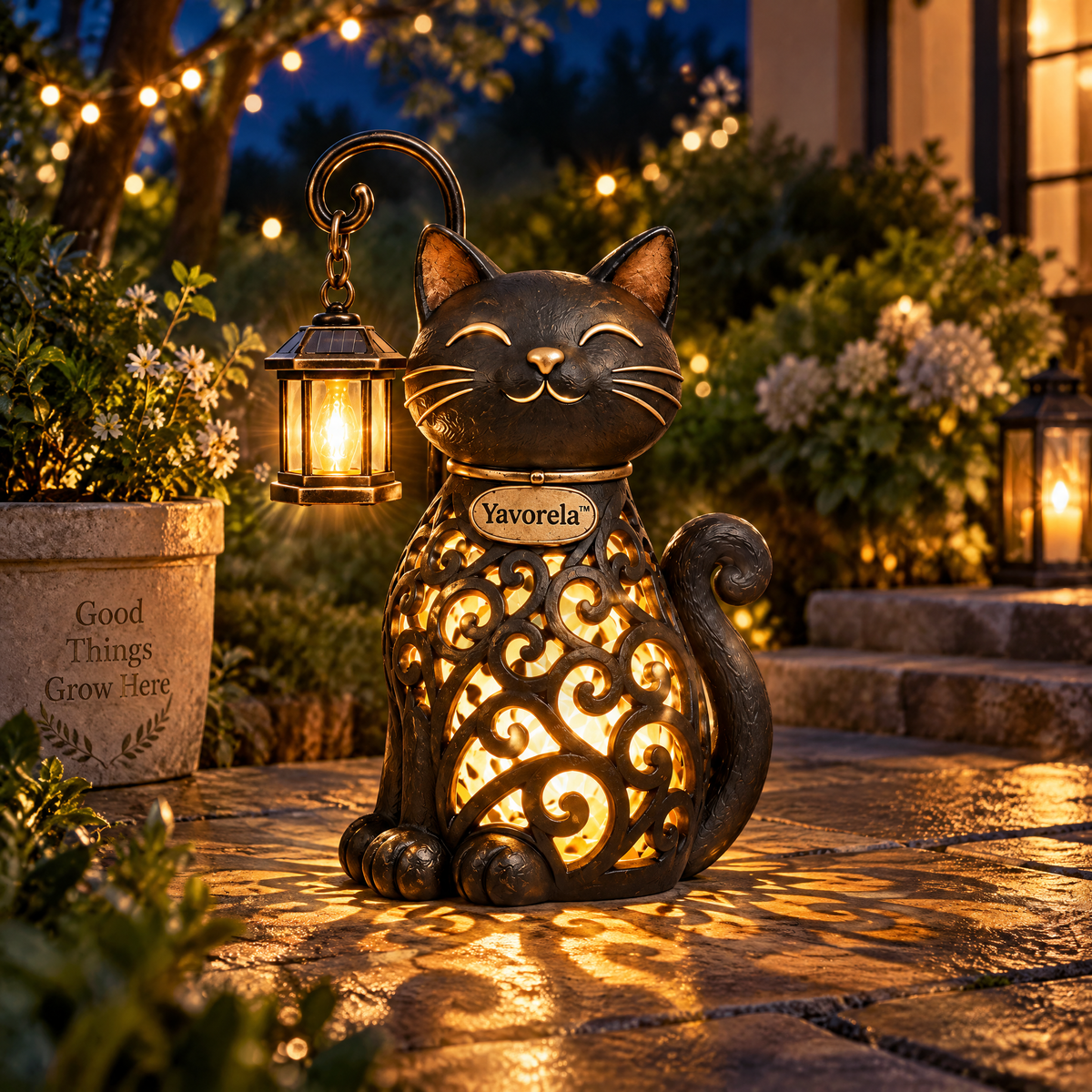 Yavorela™ Vintage Cat Lantern Accent Light